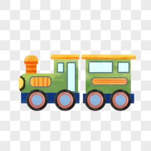绿色水彩婴儿儿童玩具火车图片