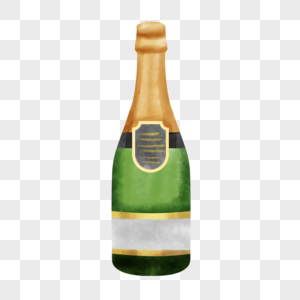 绿色香槟玻璃瓶子图片