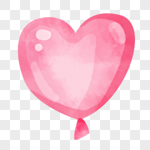 气球粉色爱心形状可爱卡通水彩图案图片