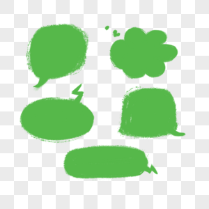 绿色蜡笔纹理流行语会话气泡组图图片
