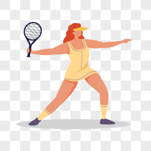 网球比赛运动概念插画穿网球服打球的女孩高清图片