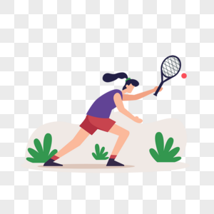 网球比赛运动概念插画网球运动的女人图片