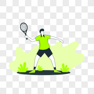 网球比赛运动大满贯男网球运动员概念插画图片