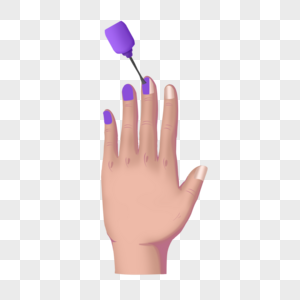 美甲彩妆涂抹紫色指甲油图片