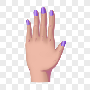 美甲彩妆紫色指甲油的手图片