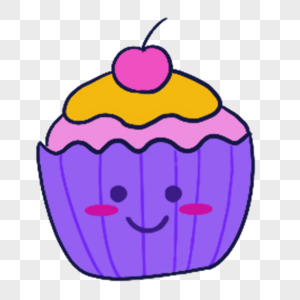 蓝紫色系生日组合樱桃纸杯蛋糕图片