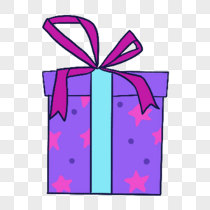 蓝紫色系生日组合星星装饰可爱礼盒图片