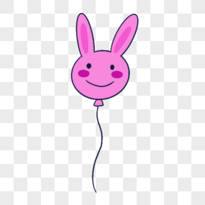蓝紫色系生日组合可爱兔子气球图片