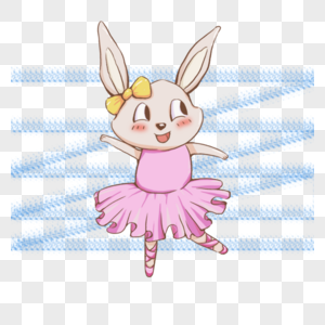 可爱卡通小兔子跳芭蕾图片