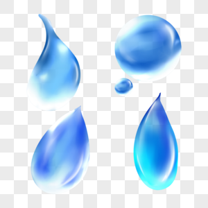 蓝色写实的液体果汁水滴滴落图片