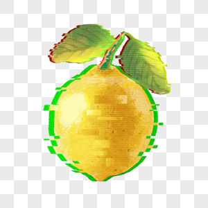 黄色柠檬水果低聚合样式图片