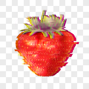 红色草莓水果低聚合样式图片