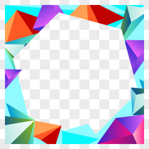 多彩立体三角twibbon几何渐变抽象边框图片