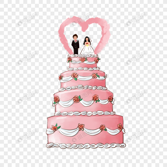 粉色婚礼蛋糕图片
