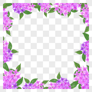 水彩丁香花卉婚礼植物创意边框图片