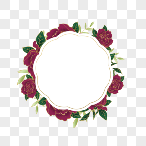 光效金线婚礼花卉多边形边框图片