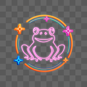 青蛙造型霓虹灯发光灯牌图片