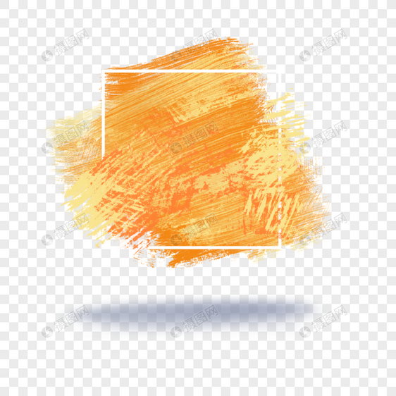 橙色水彩油漆抽象纹理笔画笔触图片