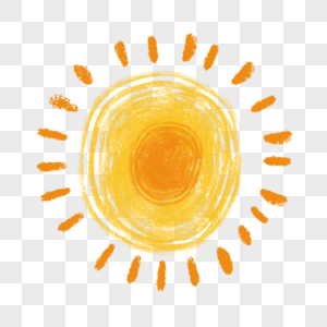 金黄卡通线条涂鸦太阳图片