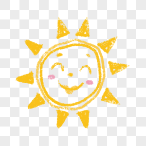三角射线微笑卡通涂鸦太阳图片