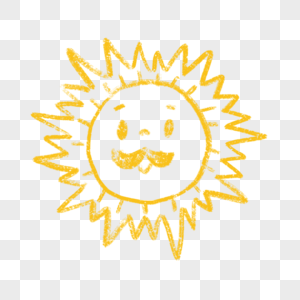 可爱胡子卡通涂鸦太阳图片