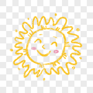 微笑的表情卡通涂鸦太阳图片