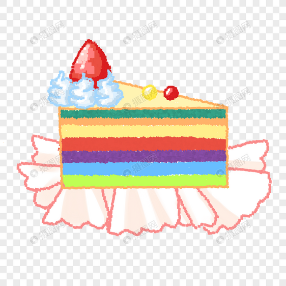 草莓像素艺术蛋糕图片