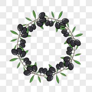 黑色花朵奥运会橄榄枝花卉边框图片