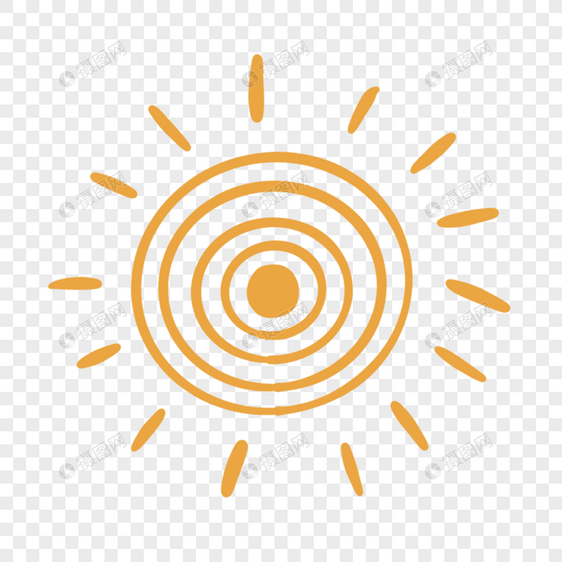 多层圆环卡通可爱太阳图片