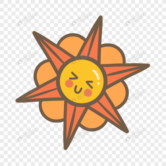 旋转的三角阳光卡通可爱太阳图片