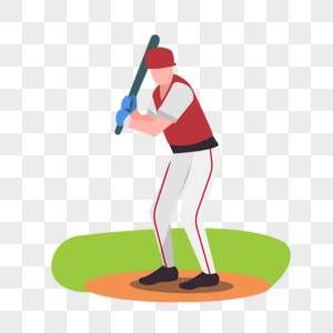 棒球运动比赛人物插画图片