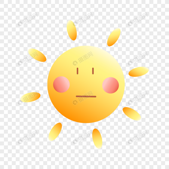 一个卡通可爱的太阳有着蒙古圆的表情图片