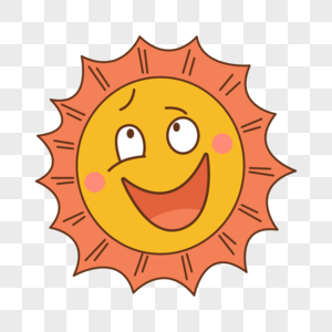 张嘴大笑表情卡通可爱太阳图片
