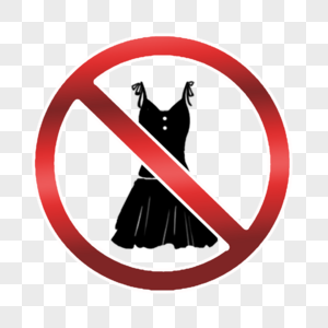 禁止符号黑色连衣裙图片
