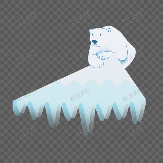 扁平风格孤单北极熊图片