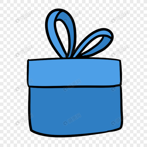 蓝色卡通礼物盒子图片