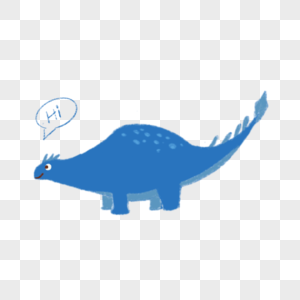 蓝色长尾巴大个头可爱卡通恐龙高清图片