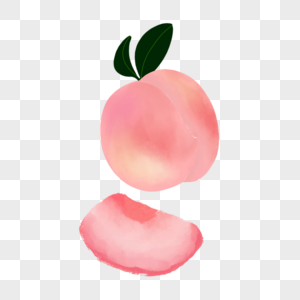 多汁粉色桃子美味卡通水果图片