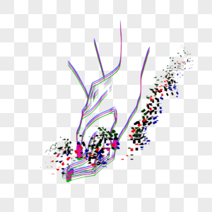 渐变故障手势极简艺术线条光效图片