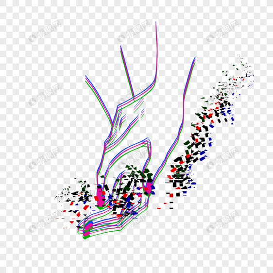 渐变故障手势极简艺术线条光效图片
