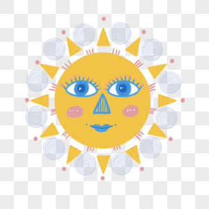 太阳人脸抽象风格图片