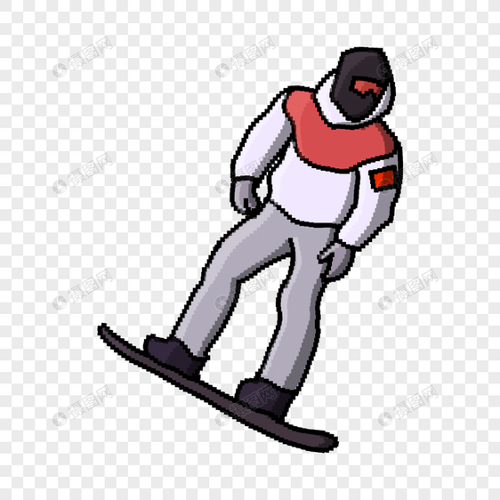 像素艺术滑雪运动急速滑雪板图片