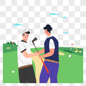 球手和球童高尔夫运动插画图片