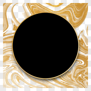 金色渐变流体抽象黑色圆形边框高清图片