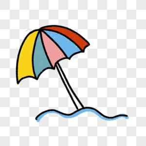 卡通夏季彩色遮阳伞图片