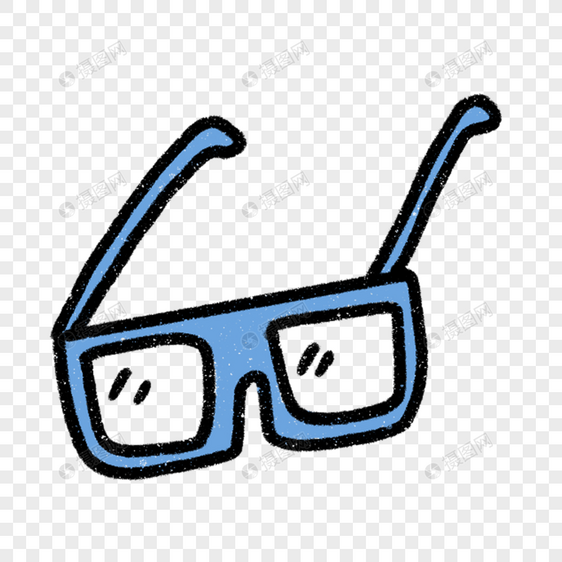 卡通夏季蓝色方框眼镜图片