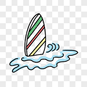 卡通夏季彩色冲浪板图片