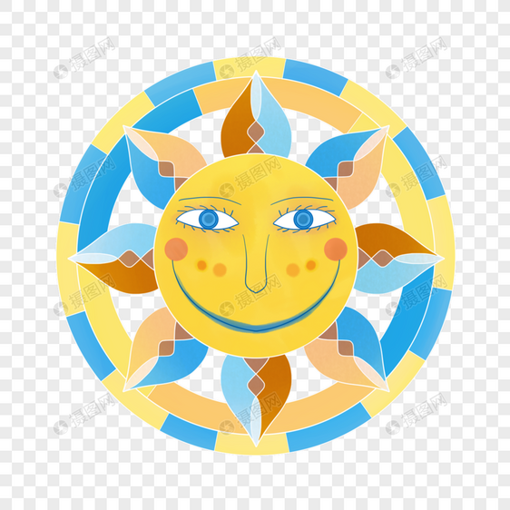抽象太阳人脸笑图片