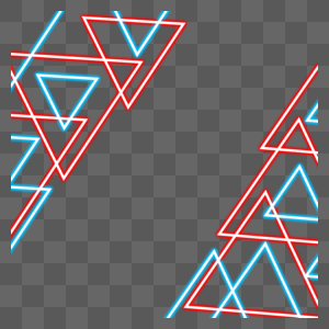 红蓝霓虹光效抽象几何边框图片