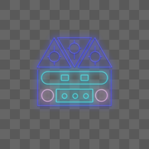 蓝色线条霓虹音乐器材图片